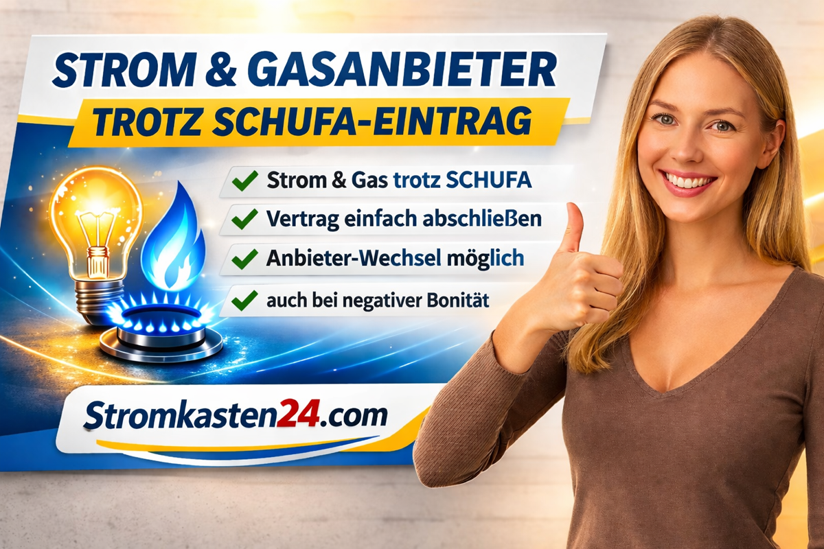 Strom & Gasanbieter ohne SCHUFA